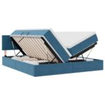 vidaXL Úložná posteľ s matracmi s úložiskom Tmavomodrá 100 x 200 cm – Obrázok 2