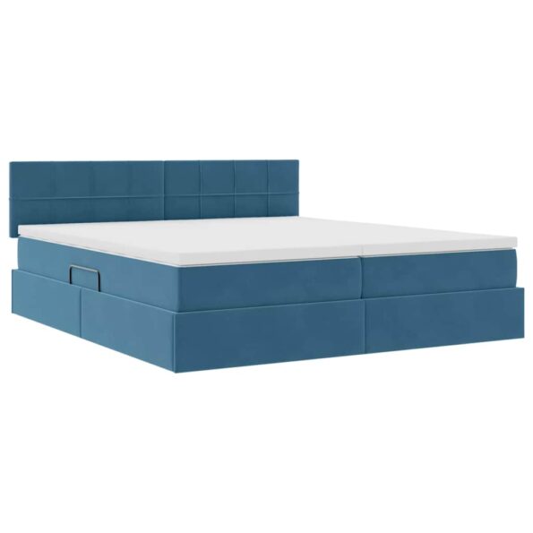 vidaXL Úložná posteľ s matracmi s úložiskom Tmavomodrá 100 x 200 cm – Obrázok 5