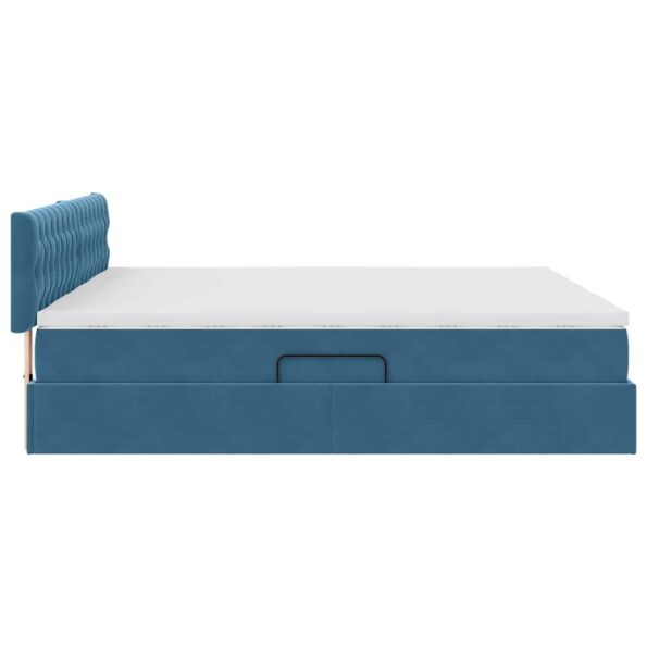 vidaXL Úložná posteľ s matracmi s úložiskom Tmavomodrá 100 x 200 cm – Obrázok 11