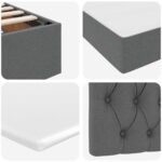 vidaXL Postel s úložným prostorem a LED svetlom Tmavo šedá 90 x 200 cm – Obrázok 13