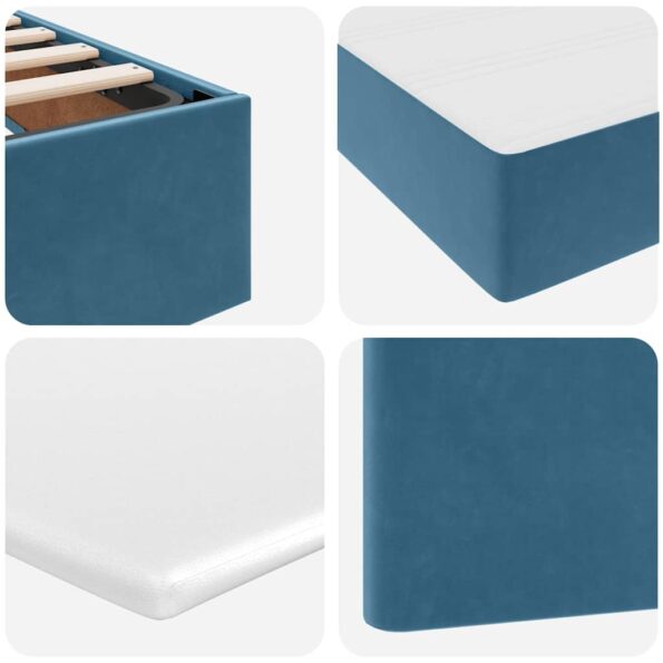 vidaXL Postel s úložným prostorem a LED svetlom s LED Tmavomodrá Zamat – Obrázok 13