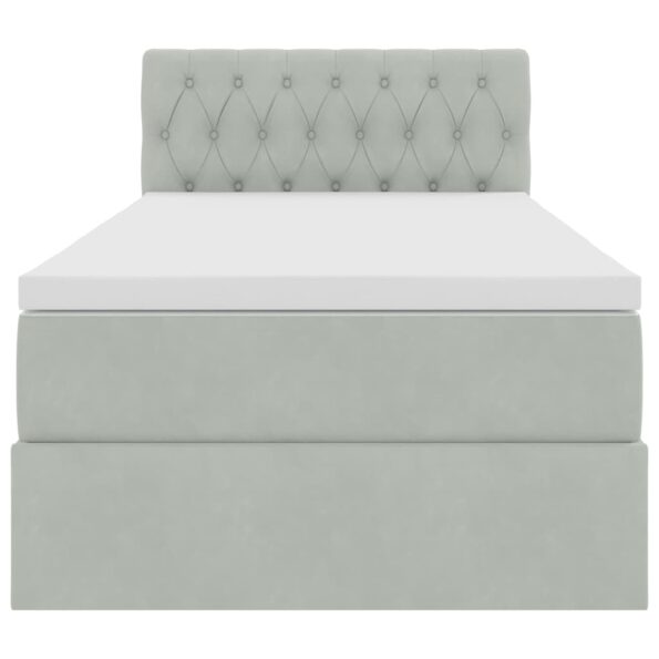 vidaXL Postel s úložným prostorem a LED svetlom Svetlosivá 90 x 200 cm – Obrázok 8