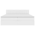 vidaXL Postel s úložným prostorem a LED svetlom Čistá biela Umelá koža – Obrázok 11
