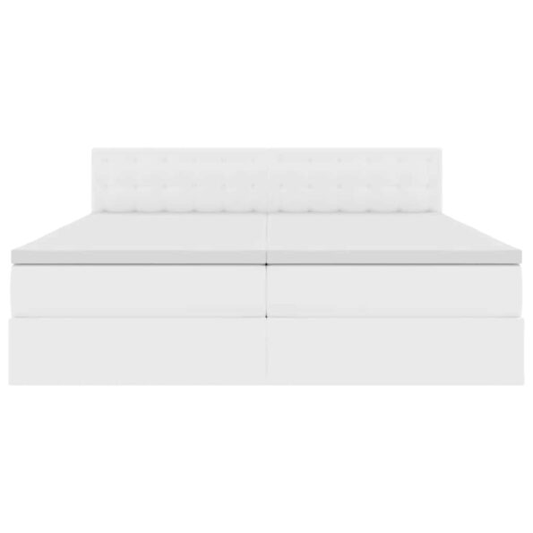 vidaXL Postel s úložným prostorem a LED svetlom Čistá biela Umelá koža – Obrázok 11