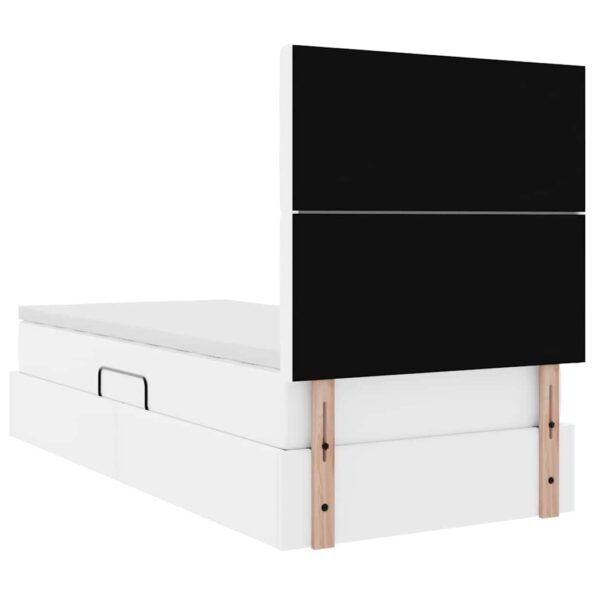 vidaXL Úložná posteľ s matracmi Čistá biela 90 x 200 cm Umelá koža – Obrázok 11