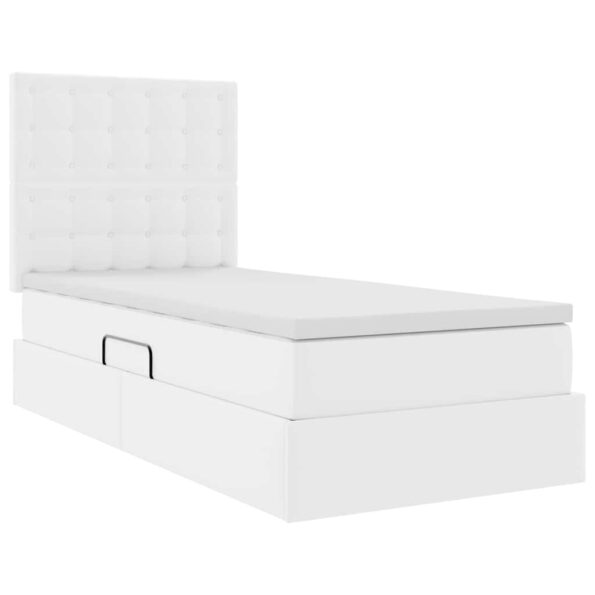 vidaXL Úložná posteľ s matracmi Čistá biela 90 x 200 cm Umelá koža – Obrázok 5