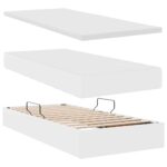 vidaXL Úložná posteľ s matracmi Čistá biela 90 x 200 cm Umelá koža – Obrázok 8