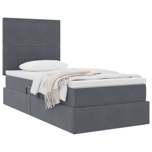 vidaXL Postel s úložným prostorem a matrací Tmavo šedá 100 x 200 cm – Obrázok 3