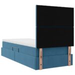 vidaXL Postel s úložným prostorem a matrací Tmavomodrá 100 x 200 cm – Obrázok 11