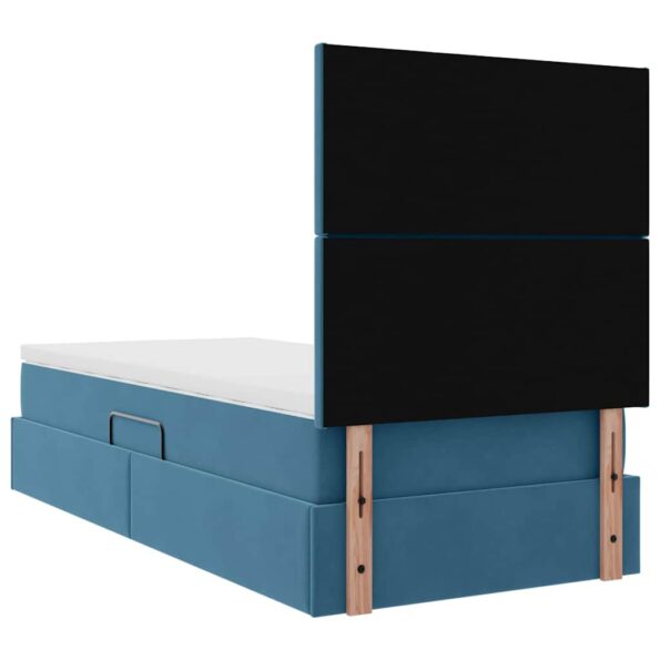 vidaXL Postel s úložným prostorem a matrací Tmavomodrá 100 x 200 cm – Obrázok 11