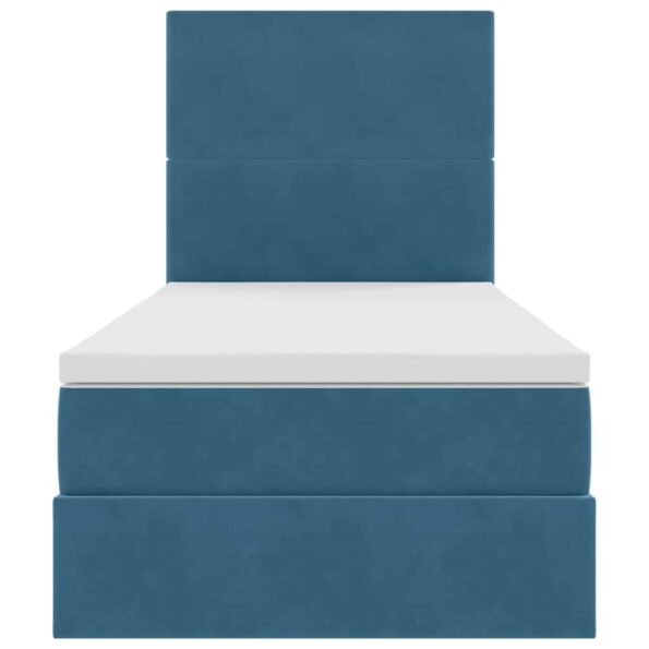 vidaXL Postel s úložným prostorem a matrací Tmavomodrá 100 x 200 cm – Obrázok 7
