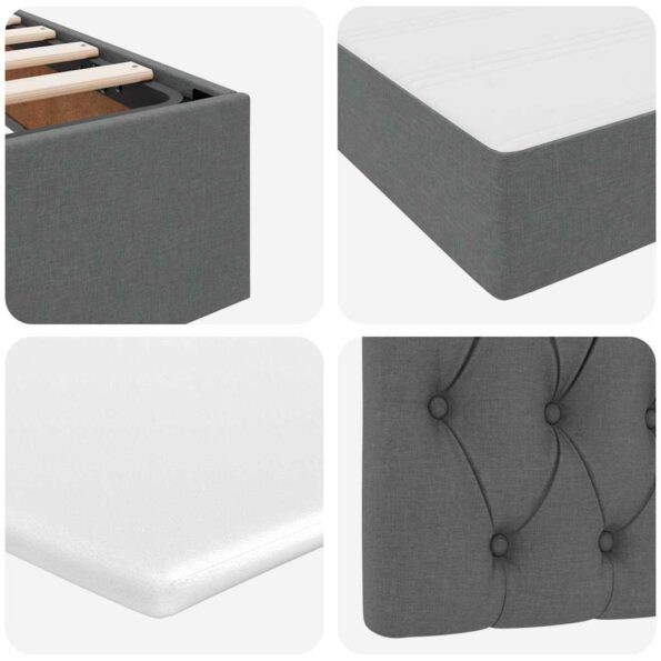vidaXL Úložná posteľ s matracmi Tmavo šedá 180 x 200 cm Umelá koža – Obrázok 13