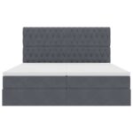 vidaXL Úložná posteľ s matracmi Tmavo šedá 180 x 200 cm Zamat – Obrázok 10