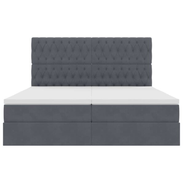 vidaXL Úložná posteľ s matracmi Tmavo šedá 180 x 200 cm Zamat – Obrázok 10