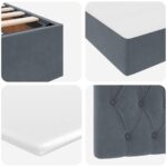 vidaXL Úložná posteľ s matracmi Tmavo šedá 180 x 200 cm Zamat – Obrázok 13