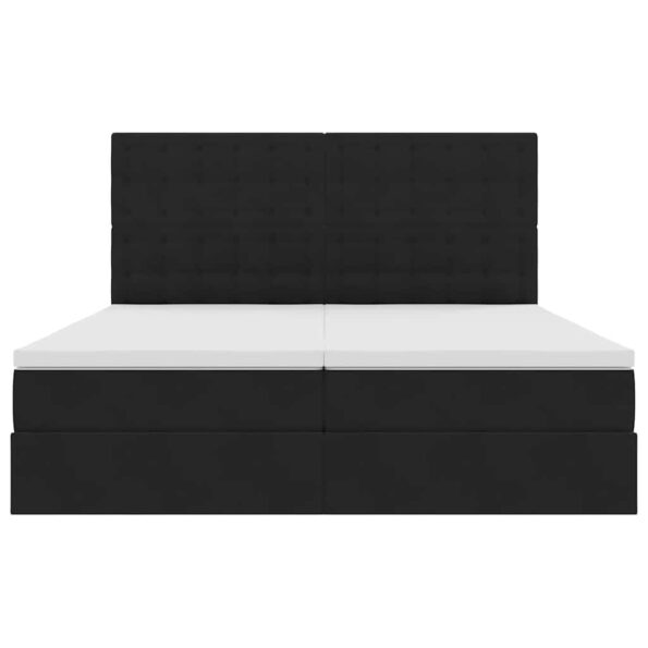 vidaXL Úložná posteľ s matracmi s úložiskom Čierna 180 x 200 cm Zamat – Obrázok 10