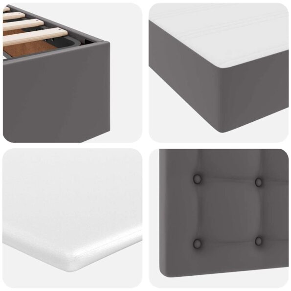 vidaXL Postel s úložným prostorem a LED svetlom s LED Sivá 90 x 200 cm – Obrázok 13