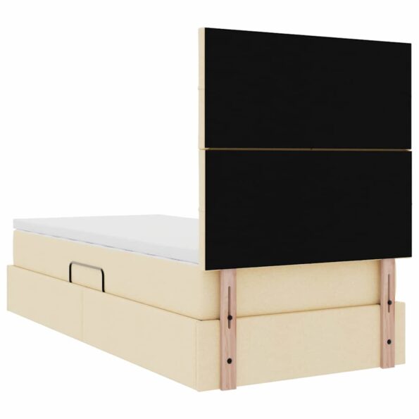 vidaXL Postel s úložným prostorem a LED svetlom Krémová 90 x 200 cm – Obrázok 12