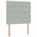 vidaXL Postel s úložným prostorem a LED svetlom s LED Svetlosivá Zamat – Obrázok 10