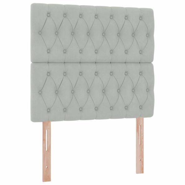 vidaXL Postel s úložným prostorem a LED svetlom s LED Svetlosivá Zamat – Obrázok 10