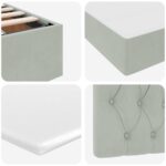 vidaXL Postel s úložným prostorem a LED svetlom s LED Svetlosivá Zamat – Obrázok 13