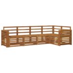 vidaXL Súpravy pohoviek 5 pcs Prírodná Pevné akáciové drevo – Obrázok 2