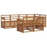 vidaXL Súpravy pohoviek 7 pcs Prírodná Pevné akáciové drevo – Obrázok 2