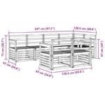 vidaXL Súpravy pohoviek 7 pcs Prírodná Pevné akáciové drevo – Obrázok 6