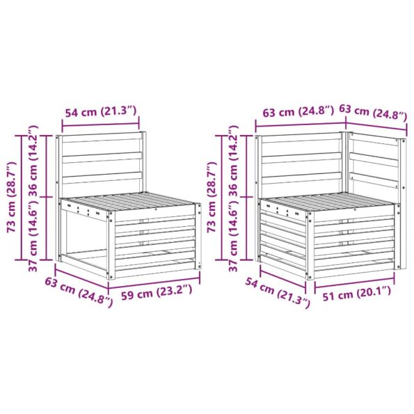 vidaXL Súpravy pohoviek 7 pcs Prírodná Pevné akáciové drevo – Obrázok 7