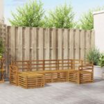 vidaXL Súpravy pohoviek 8 pcs Prírodná Pevné akáciové drevo