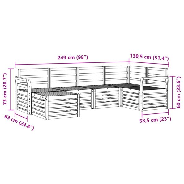 vidaXL Súpravy pohoviek 8 pcs Prírodná Pevné akáciové drevo – Obrázok 8