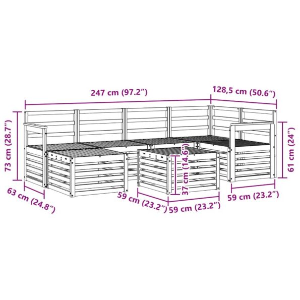 vidaXL Súpravy pohoviek 9 pcs Prírodná Pevné akáciové drevo – Obrázok 10