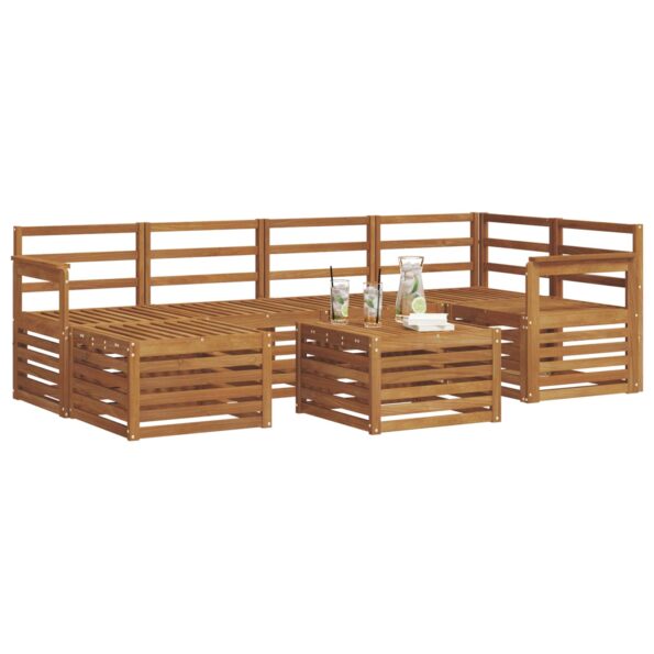 vidaXL Súpravy pohoviek 9 pcs Prírodná Pevné akáciové drevo – Obrázok 3