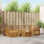 vidaXL Súpravy pohoviek 9 pcs Prírodná Pevné akáciové drevo