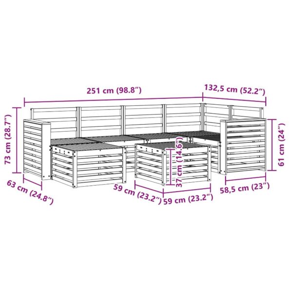 vidaXL Súpravy pohoviek 9 pcs Prírodná Pevné akáciové drevo – Obrázok 10