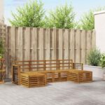 vidaXL Súpravy pohoviek 8 pcs Prírodná Pevné akáciové drevo