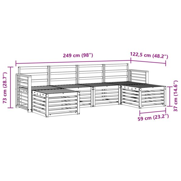 vidaXL Súpravy pohoviek 8 pcs Prírodná Pevné akáciové drevo – Obrázok 7
