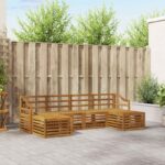 vidaXL Súpravy pohoviek 8 pcs Prírodná Pevné akáciové drevo