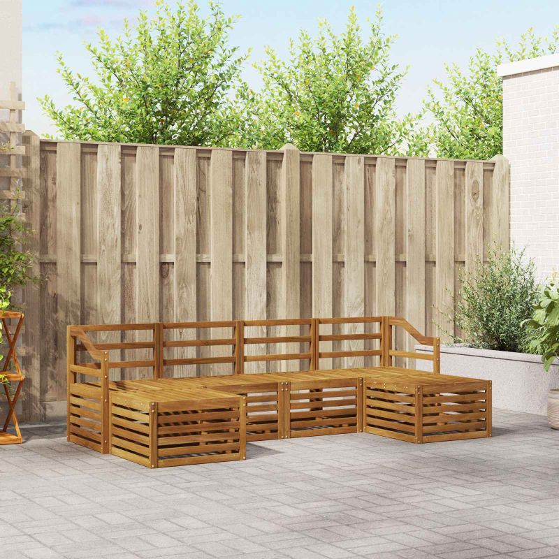 3375264_1.jpg vidaXL Súpravy pohoviek 8 pcs Prírodná Pevné akáciové drevo – Obrázok 1