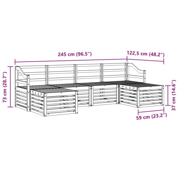 vidaXL Súpravy pohoviek 8 pcs Prírodná Pevné akáciové drevo – Obrázok 7