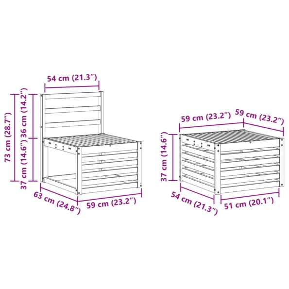 vidaXL Súpravy pohoviek 8 pcs Prírodná Pevné akáciové drevo – Obrázok 8