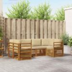 vidaXL Súpravy pohoviek 20 pcs Prírodná Pevné akáciové drevo