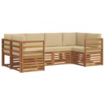 vidaXL Súpravy pohoviek 20 pcs Prírodná Pevné akáciové drevo – Obrázok 2