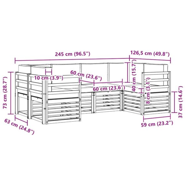 vidaXL Súpravy pohoviek 20 pcs Prírodná Pevné akáciové drevo – Obrázok 7