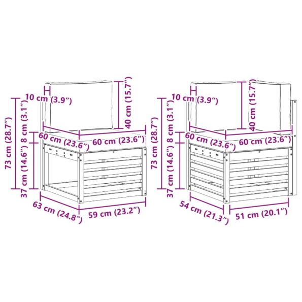vidaXL Súpravy pohoviek 20 pcs Prírodná Pevné akáciové drevo – Obrázok 8