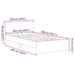 vidaXL Rám postele s čelom s čelnou doskou Remeselný dub 100 x 200 cm – Obrázok 11