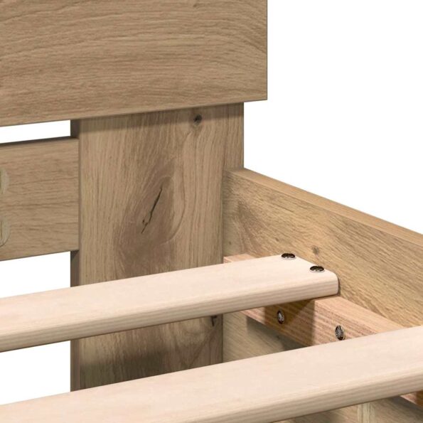 vidaXL Rám postele s čelom s čelnou doskou Remeselný dub 100 x 200 cm – Obrázok 8