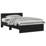 vidaXL Rám postele s čelom Čierny dub 120 x 190 cm Drevo – Obrázok 2