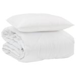 vidaXL Letná prikrývka s vankúšom 2 pcs Biela Mikrovlákno – Obrázok 2