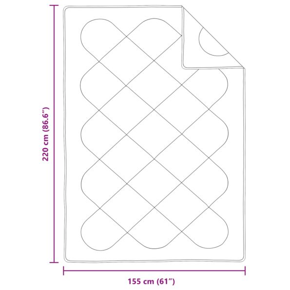 vidaXL Prešívané s vankúšom Iný 2 pcs Biela 155 x 220 cm Mikrovlákno – Obrázok 8